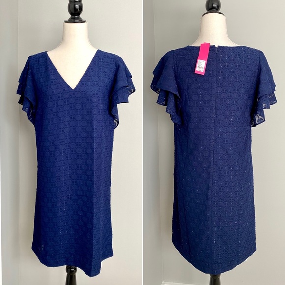 Lilly Pulitzer Kathie Dress- True Navy- 8 EUC - Picture 2 of 7